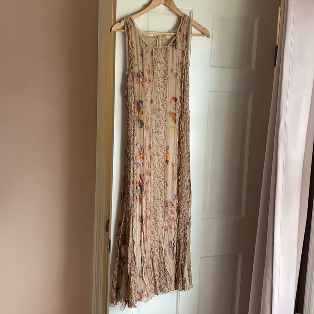 Floral silk summer dress
